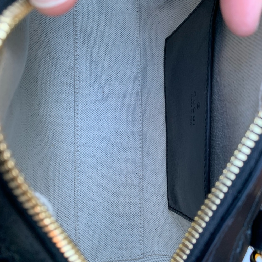 Gucci Black Leather Mini Bag with Gold Chain - Picture 6 of 11